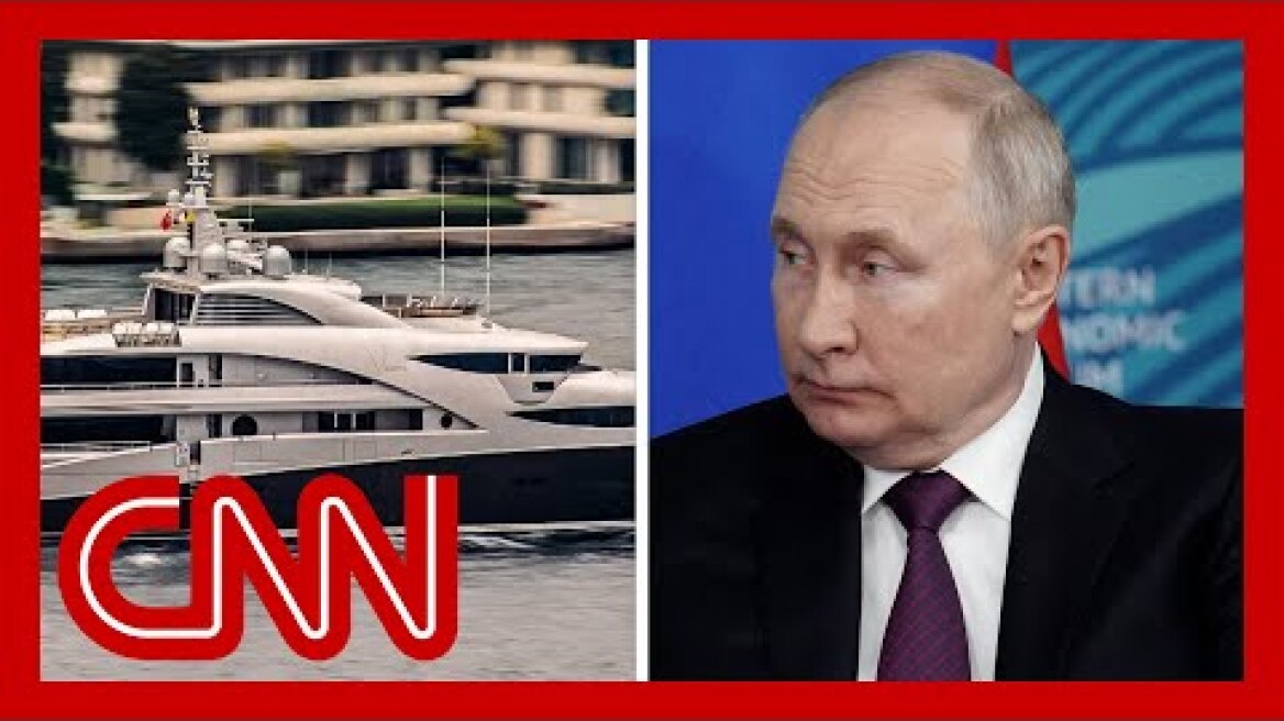 Yacht reportedly linked to Putin captured on drone footage