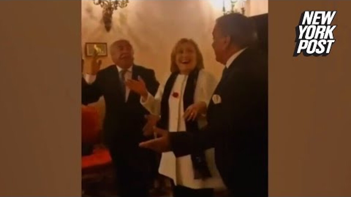 Hillary Clinton roasted for ‘cringe’ attempt to dance the ‘macarena’ at Spain party