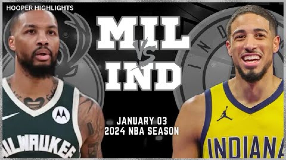 Milwaukee Bucks vs Indiana Pacers Full Game Highlights | Jan 3 | 2024 NBA Season