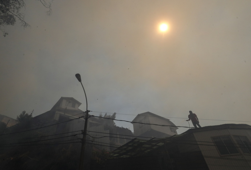 Terrifying explosions rip through homes as wildfires burn out of control in Chile