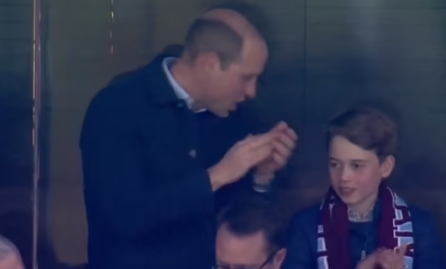 Prince George and Prince William at the Aston Villa football match #george #william